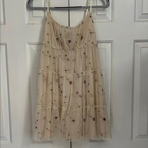 Floral Embroidered Cream Dress